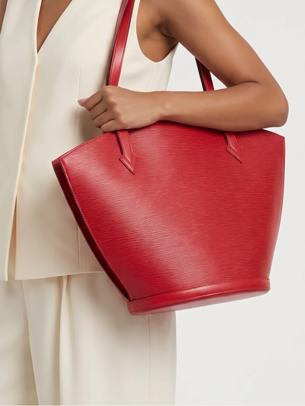 LOUIS VUITTON EPI SAINT JACQUES LARGE SHOULDER BAG.